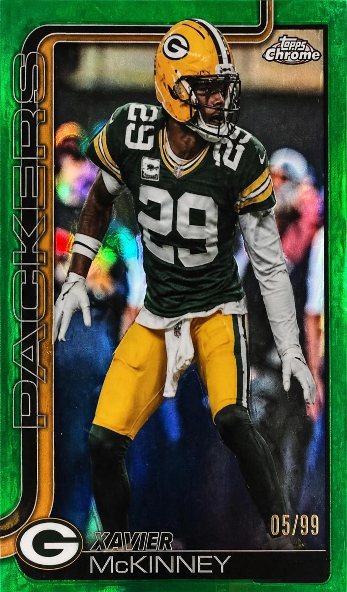 2025 Topps Chrome Football Lime Green X-Fractor Xavier McKinney #113