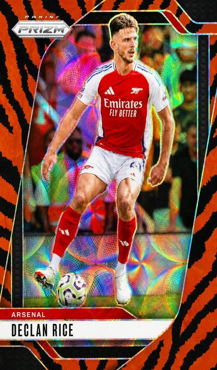 2024 Panini Prizm Premier League Soccer Choice Tiger Stripe Declan Rice #22
