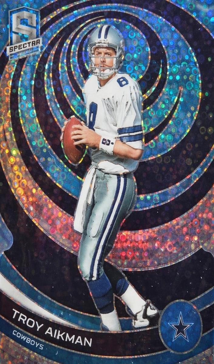 2023 Panini Spectra Football Neon Blue Die Cut Troy Aikman #102