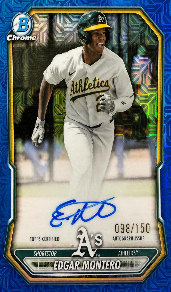 2026 Bowman Mega Box Baseball Blue Mojo Refractor Edgar Montero #BMA-EM