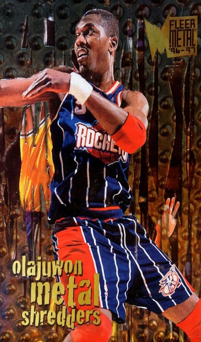 1996 Fleer Metal Basketball Hakeem Olajuwon #142