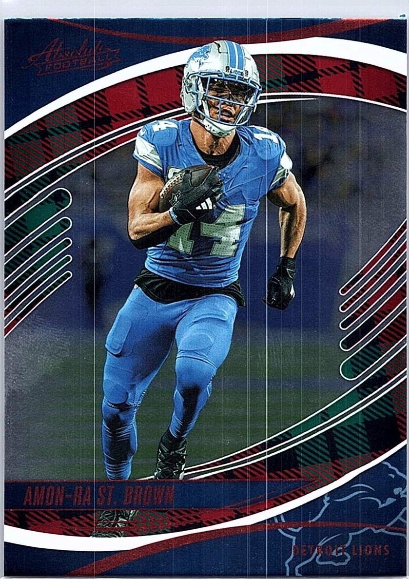2025 Panini Absolute Football Red and Green Amon-Ra St. Brown #45