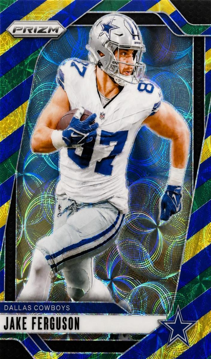 2024 Panini Prizm Football Choice Blue Yellow and Green Jake Ferguson #76