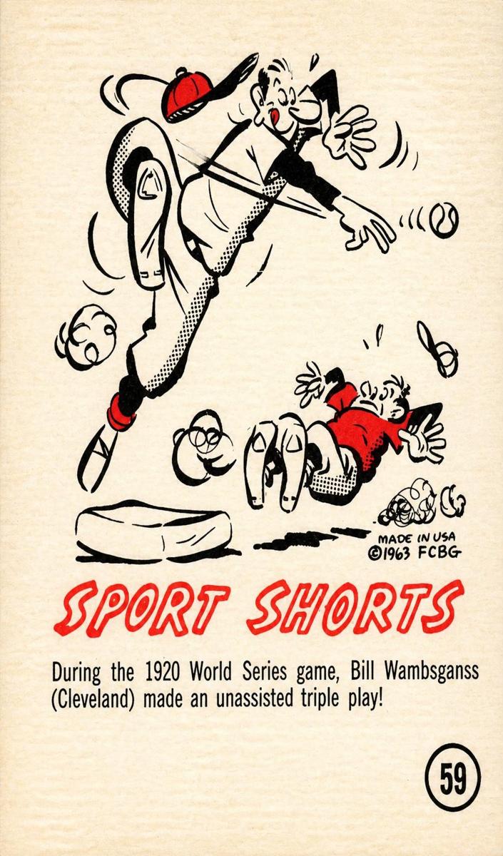 1963 Gad Fun Baseball Bill Wambsganss #59