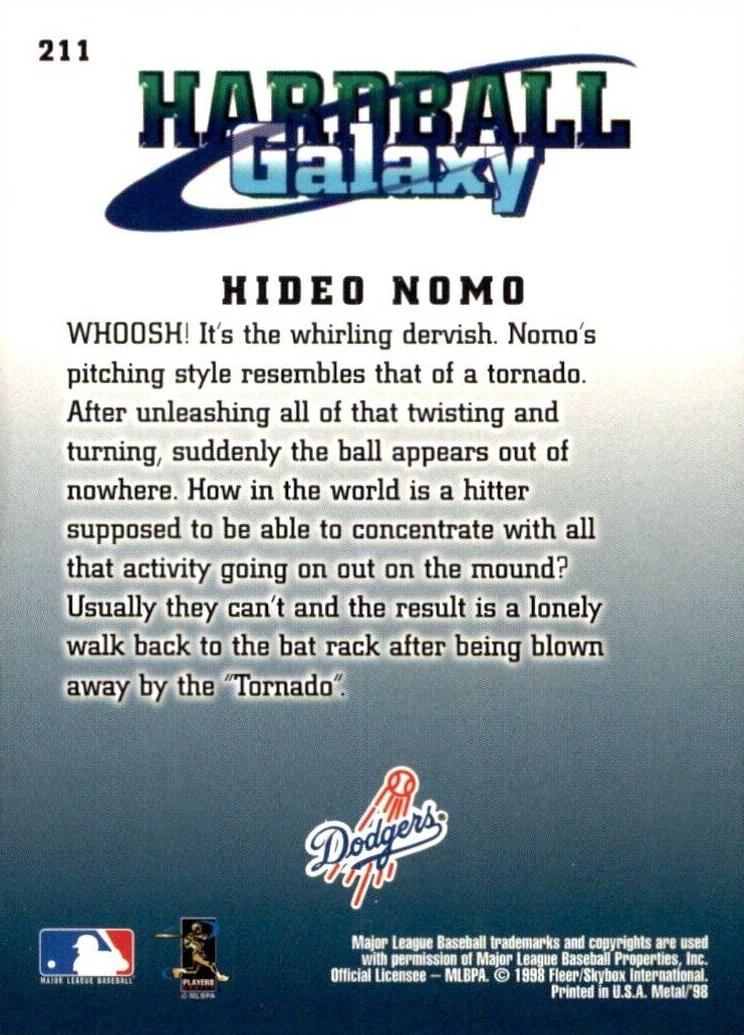 1998 Metal Universe Baseball Hideo Nomo #211