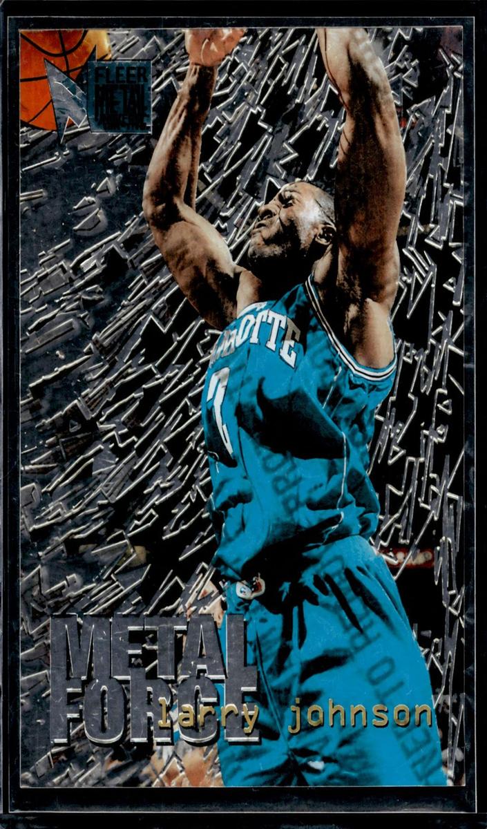 1995 Fleer Metal Basketball Larry Johnson #5 PSA 9