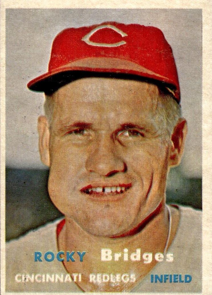 1957 Topps Baseball Rocky Bridges #294 PSA 7