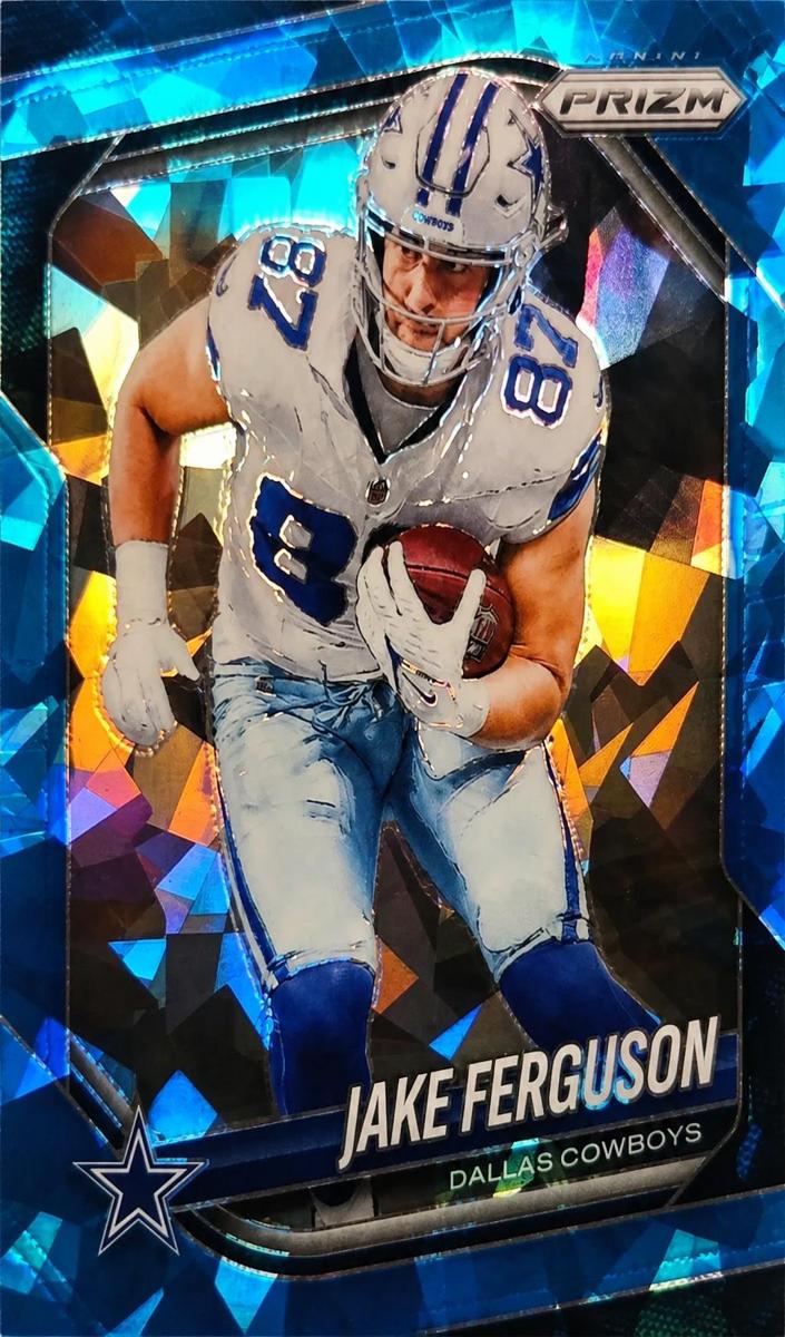 2025 Panini Prizm Football Blue Ice Jake Ferguson #36 PSA 9