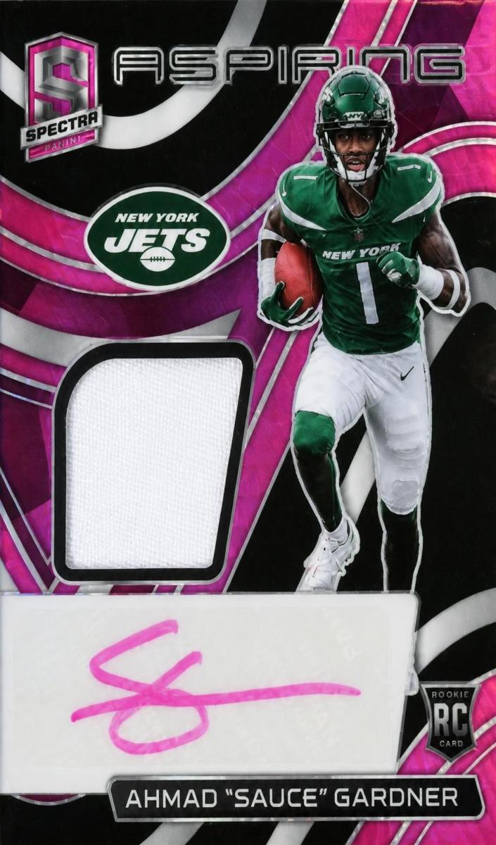 2022 Panini Spectra Football Neon Pink Ahmad "Sauce" Gardner #APA-ASG