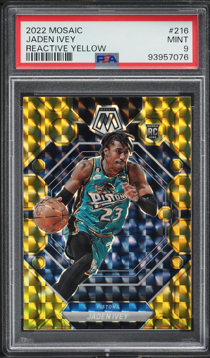 2022 Panini Mosaic Basketball Reactive Yellow Jaden Ivey #216 SGC 9.5