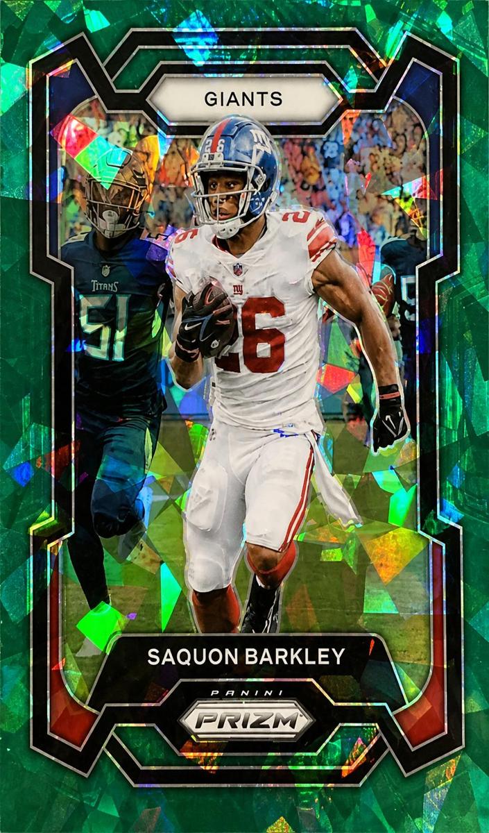 2023 Panini Prizm Football Green Ice Saquon Barkley #225 PSA 10