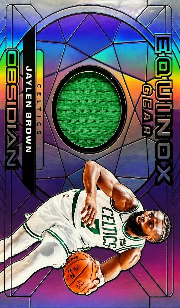 2023 Panini Obsidian Basketball Purple Flood Jaylen Brown #EG-BRO