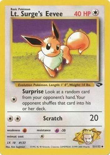 2000 Pokemon Gym Challenge LT. Surge's Eevee #51