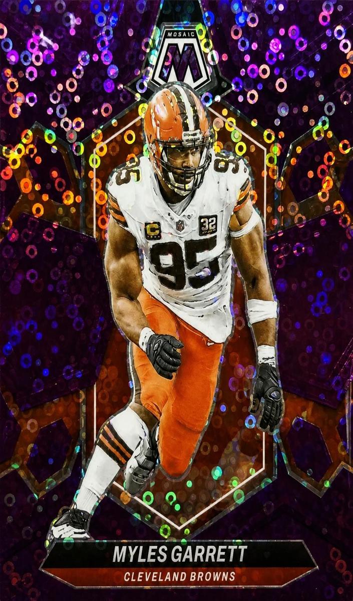 2024 Panini Mosaic Football No Huddle Purple Myles Garrett #55