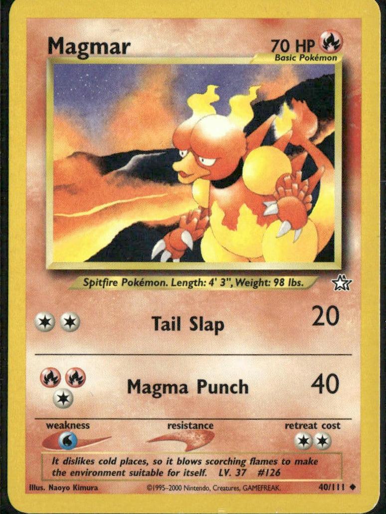 2000 Pokemon Neo Genesis Magmar #40 PSA 9