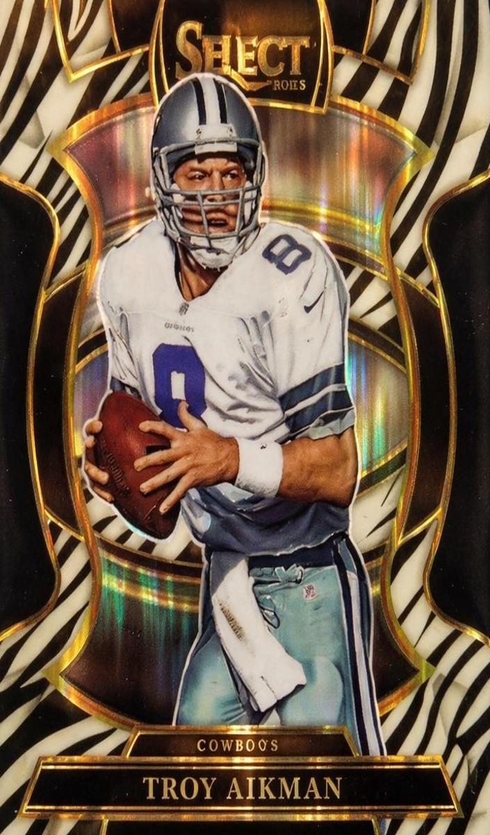 2025 Panini Select Football Zebra Troy Aikman #100