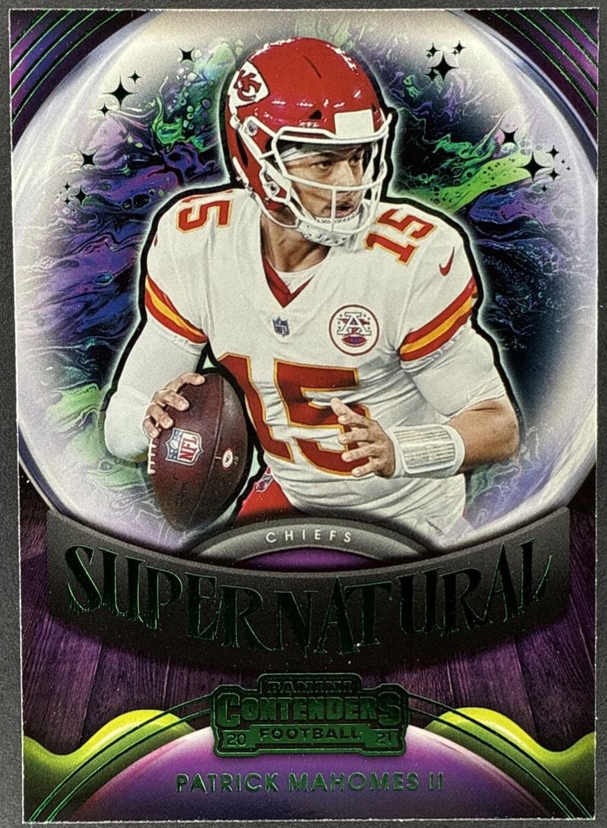 2021 Panini Contenders Football Emerald Patrick Mahomes II #SN-PMA PSA 7.5
