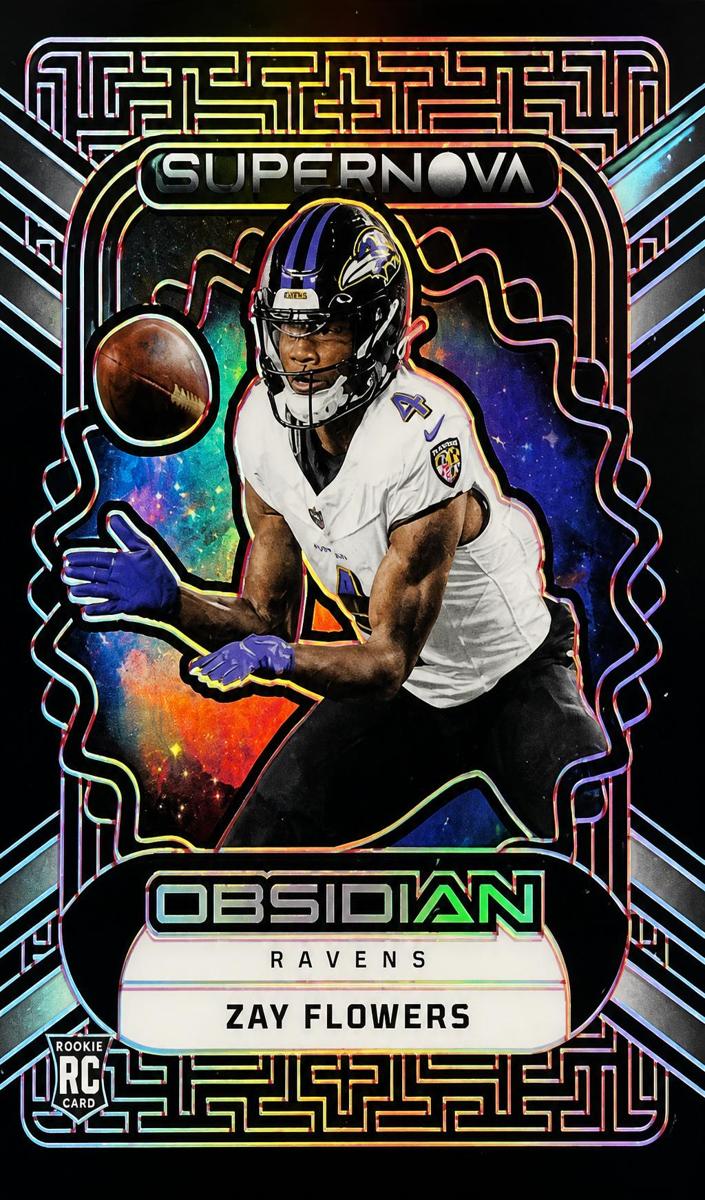2023 Panini Obsidian Football Electric Etch Red Zay Flowers #18