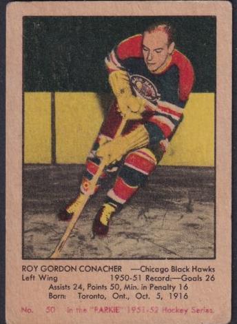 1951 Parkhurst Hockey Roy Conacher #50 PSA 5
