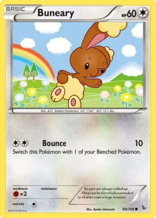 2014 Pokemon XY Flashfire Reverse Holo Buneary #84 PSA 9