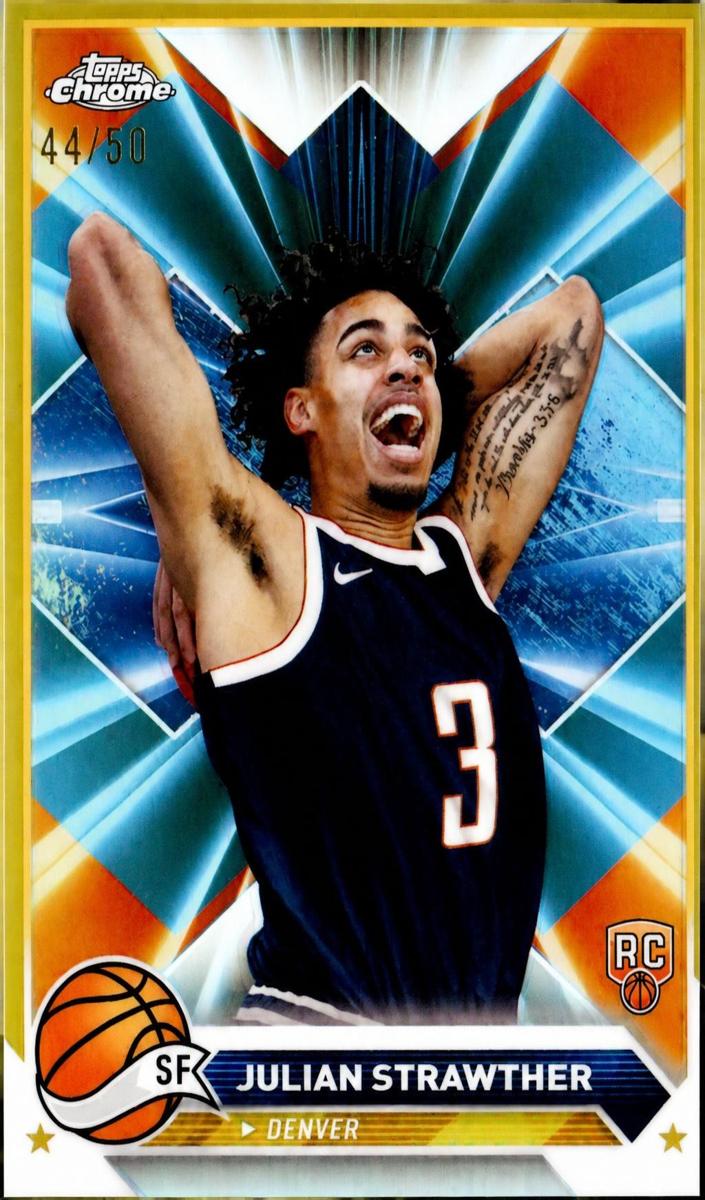 2023 Topps Chrome Basketball Gold Refractor Julian Strawther #134