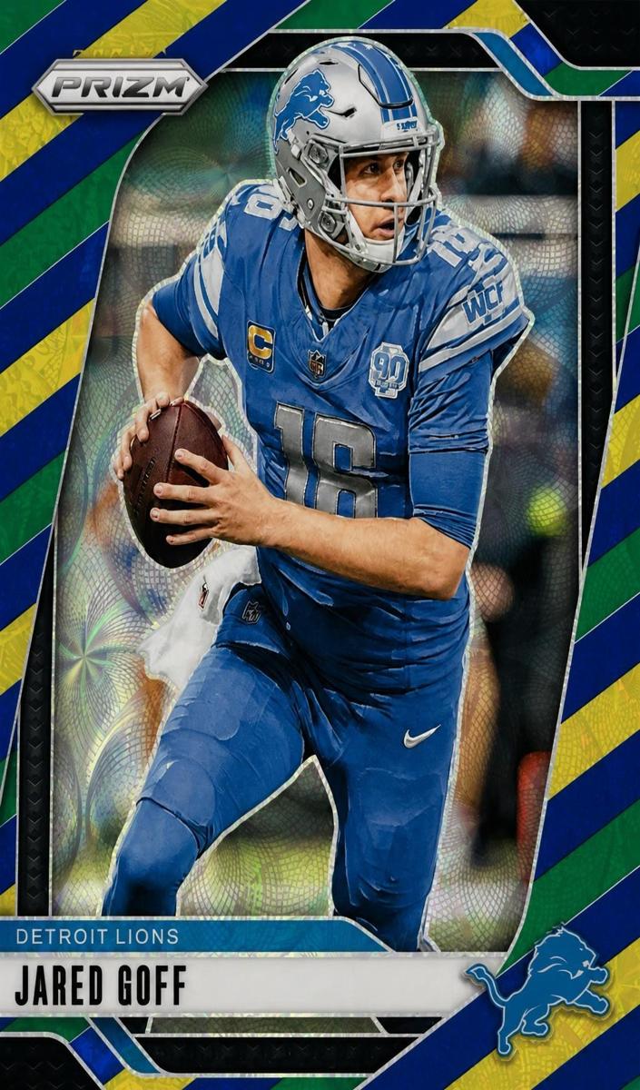 2024 Panini Prizm Football Choice Blue Yellow and Green Jared Goff #92