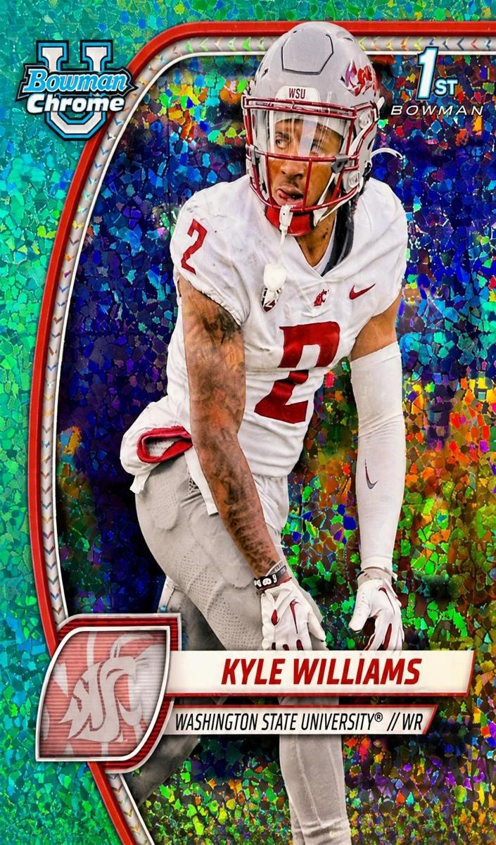 2024 Bowman Chrome University Football Aqua Mini Diamond Refractor Kyle Williams #118