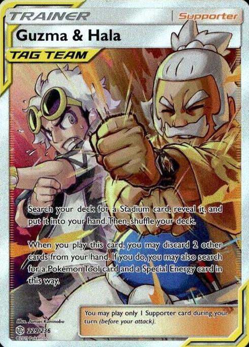 2019 Pokemon Sun & Moon Cosmic Eclipse Guzma & Hala #229 SGC 9.5