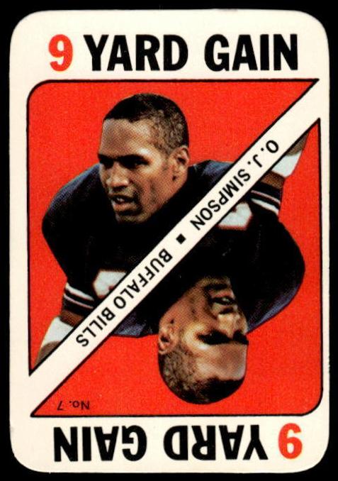 1971 Topps Game Cards Football O.J. Simpson #7 PSA 7