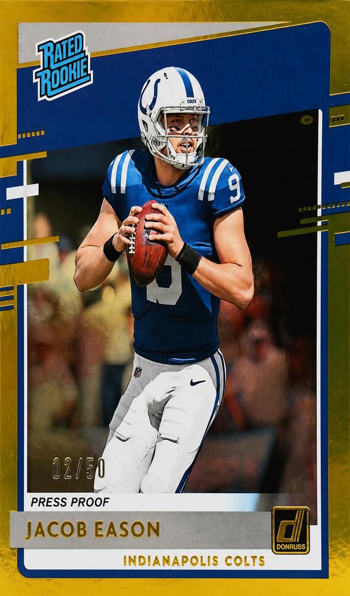 2020 Panini Donruss Football Press Proof Gold Jacob Eason #312