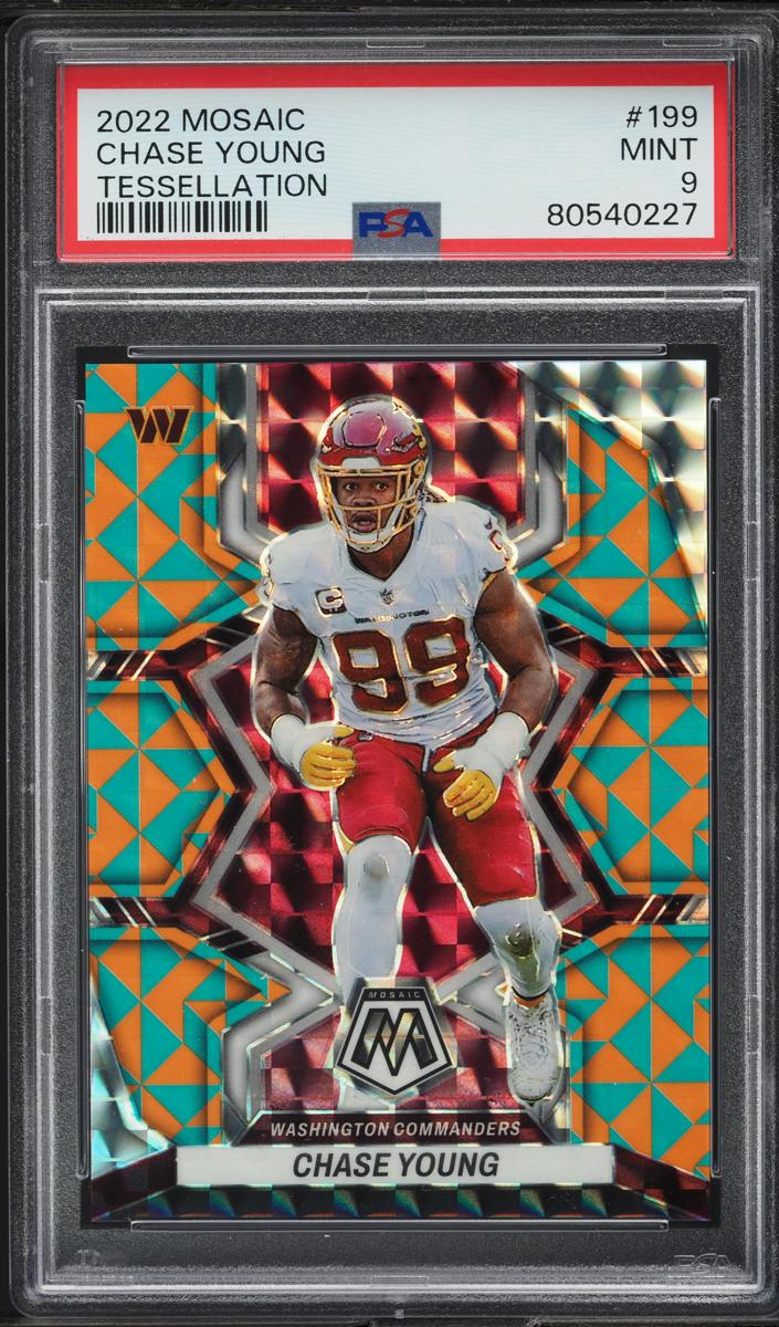 2022 Panini Mosaic Football Tessellation Chase Young #199 PSA 9