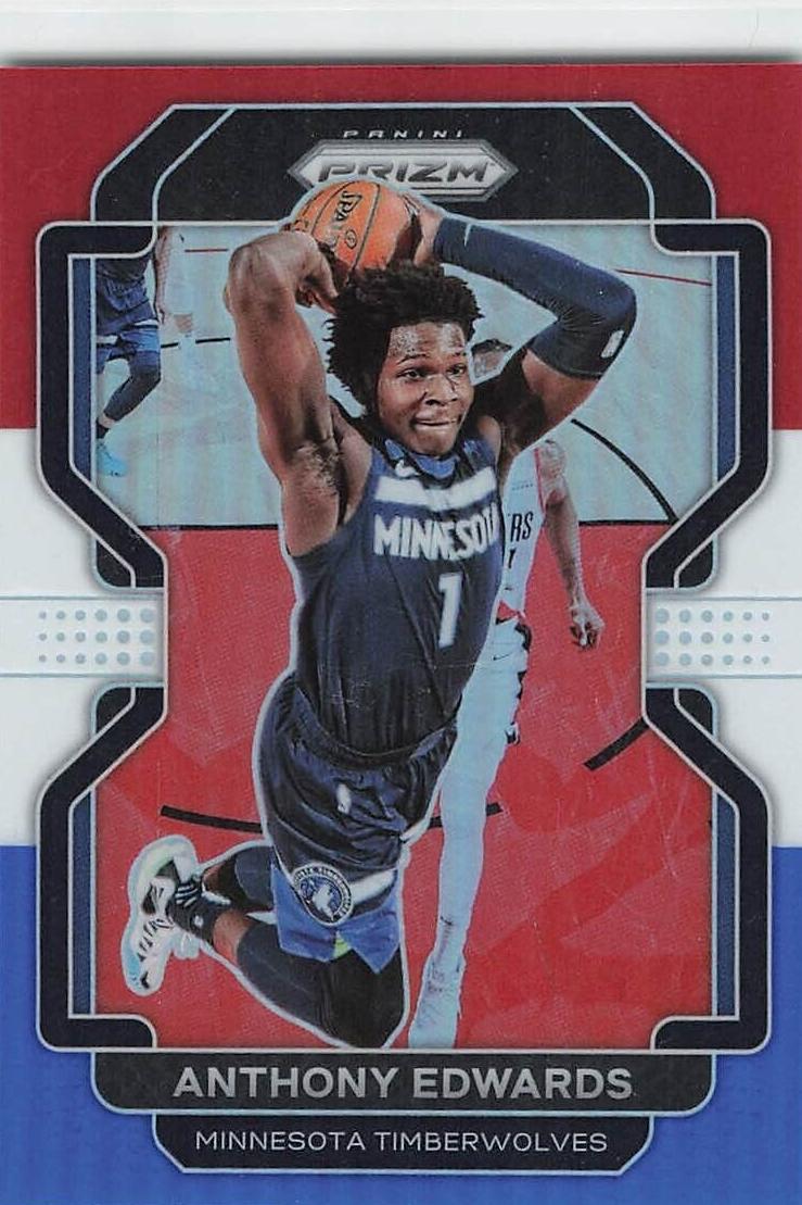 2021 Panini Prizm Basketball Red White Blue Anthony Edwards #37