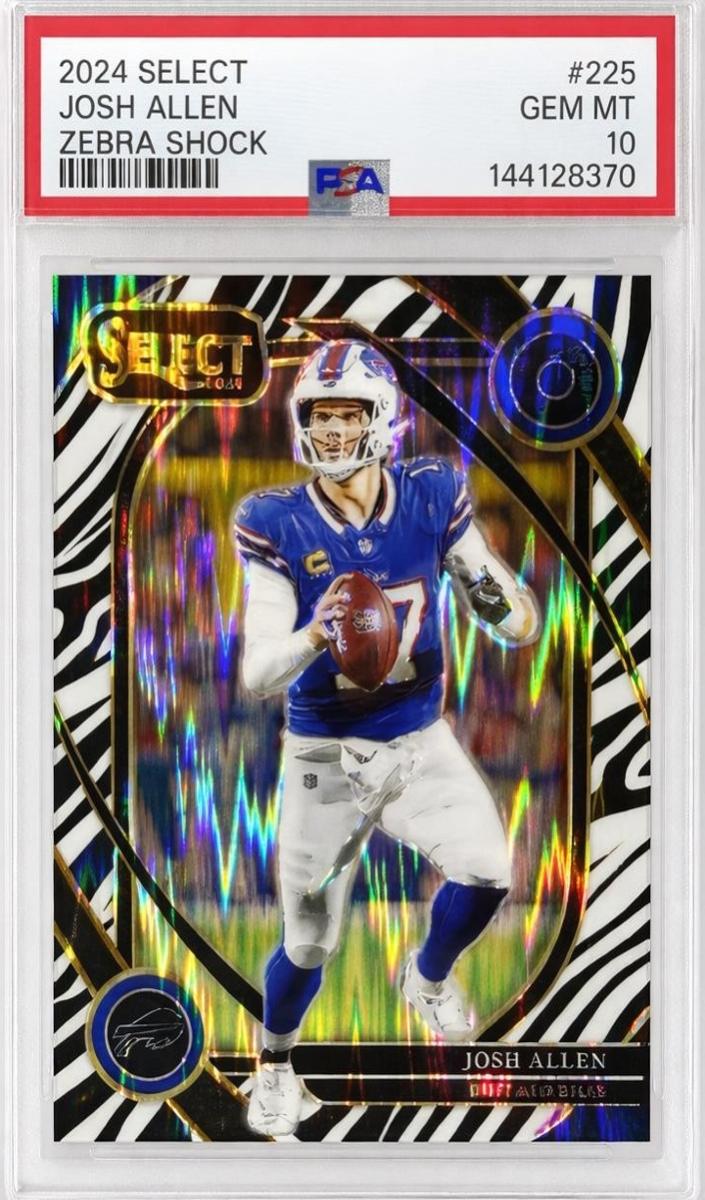 2024 Panini Select Football Zebra Shock Josh Allen #225 PSA 10