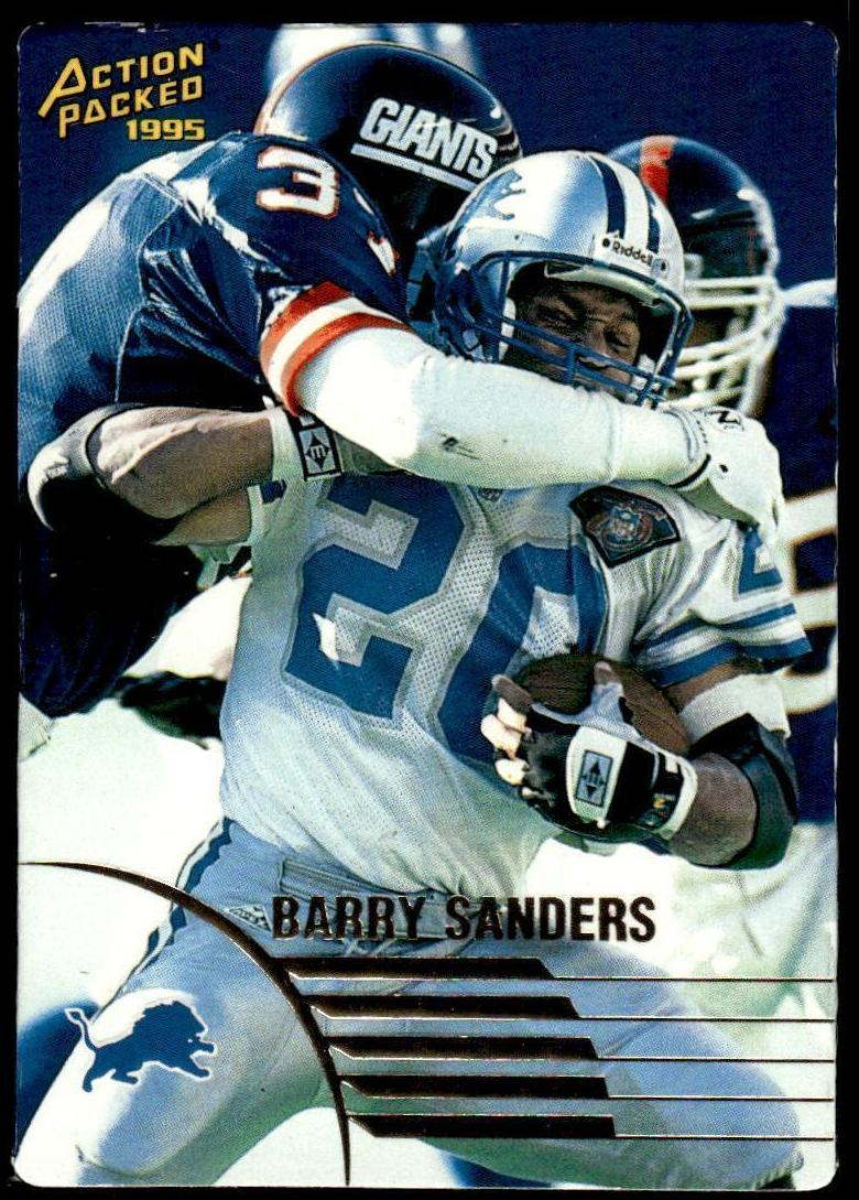 1995 Action Packed Rookies and Stars Football Barry Sanders #12