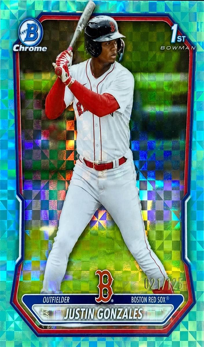 2026 Bowman Baseball Aqua X-Fractor Refractor Justin Gonzales #BCP-141