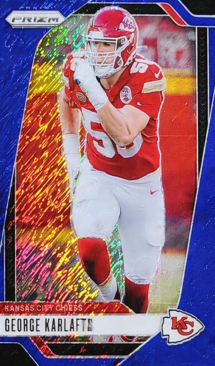 2024 Panini Prizm Football Blue Shimmer George Karlaftis #142