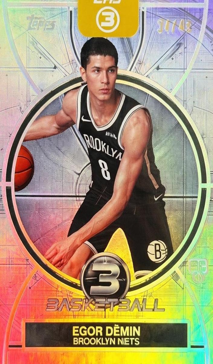 2025 Topps Three Basketball Egor Demin #68 PSA 9