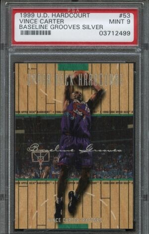 1999 Upper Deck Hardcourt Basketball Baseline Grooves Silver Vince Carter #53 PSA 8.5