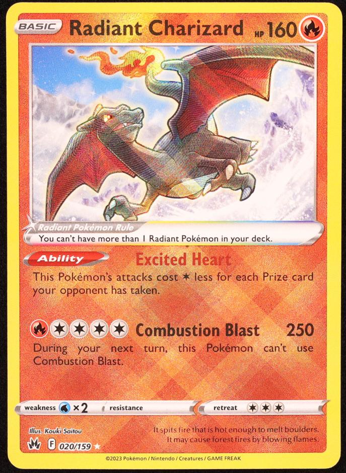 2023 Pokemon Crown Zenith Radiant Charizard #20 PSA 9