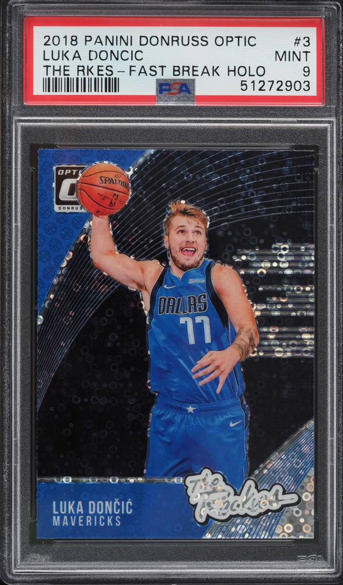 2018 Donruss Optic Basketball Fast Break Holo Luka Doncic #3 PSA 9