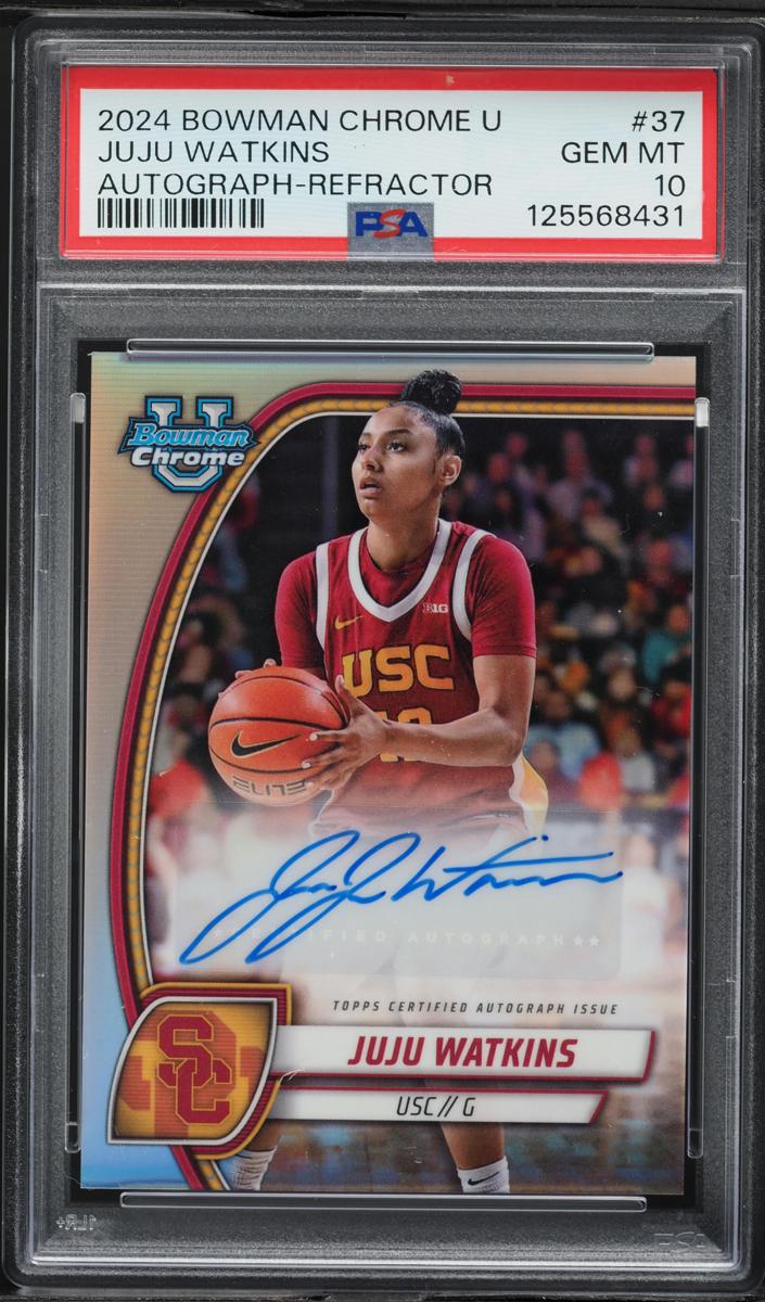2024 Bowman Chrome University Basketball Refractor Juju Watkins #37 PSA 10