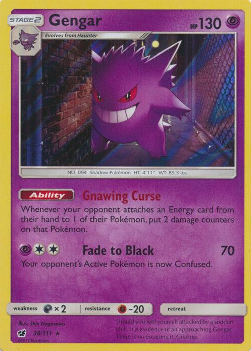 2017 Pokemon Sun & Moon Crimson Invasion Gengar #38 PSA 9