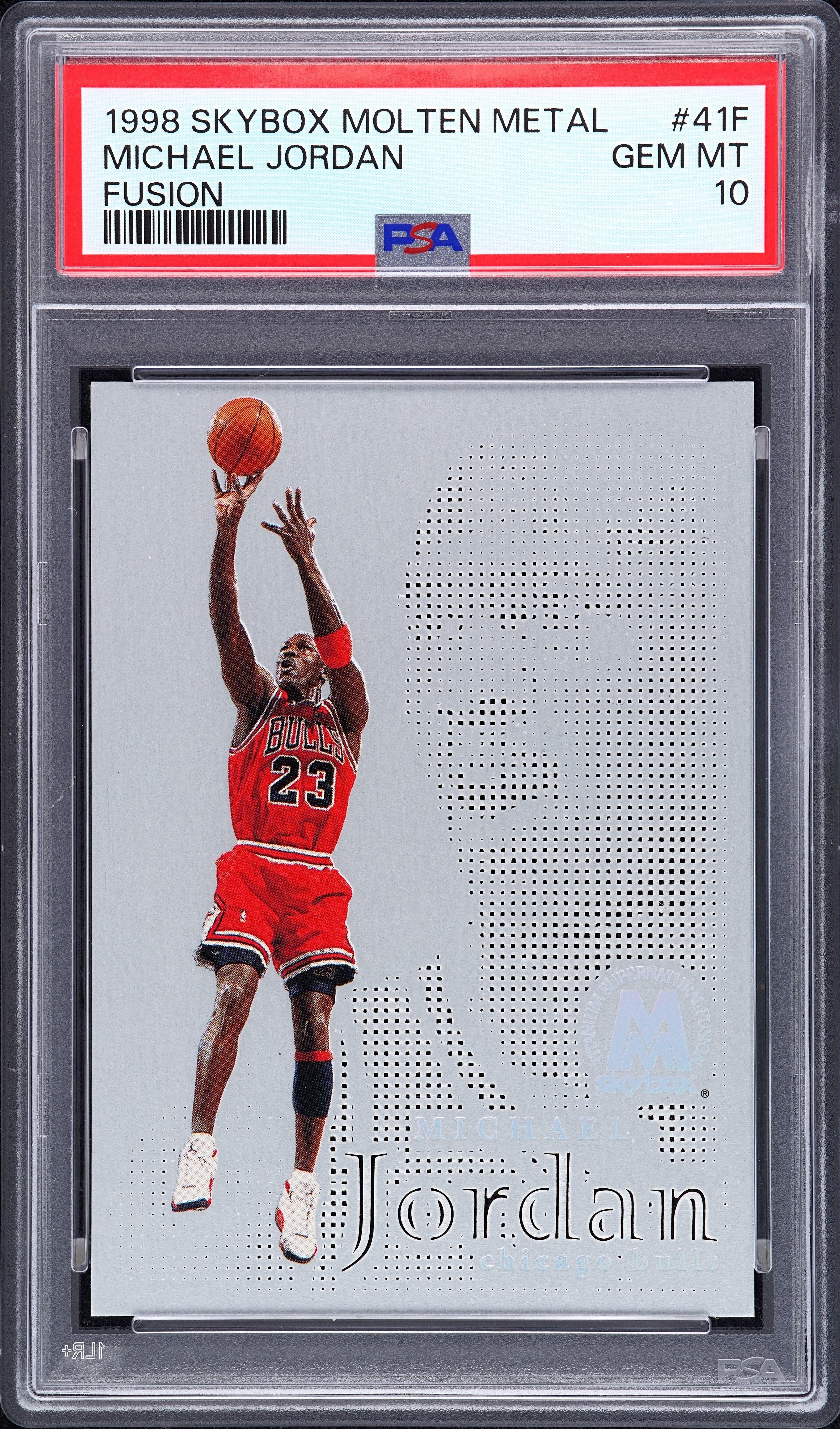 1998 Skybox Molten Metal Basketball Michael Jordan #41F PSA 9