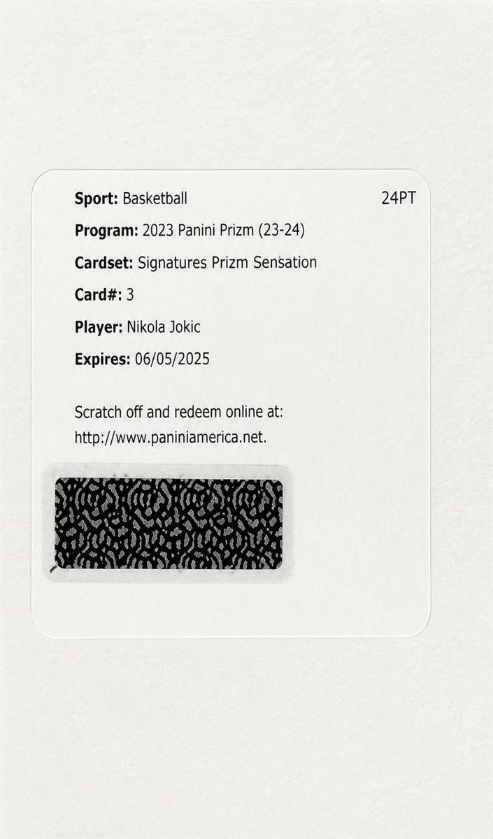 2023 Panini Prizm Basketball Snakeskin Nikola Jokic #SIG-JOK PSA 9