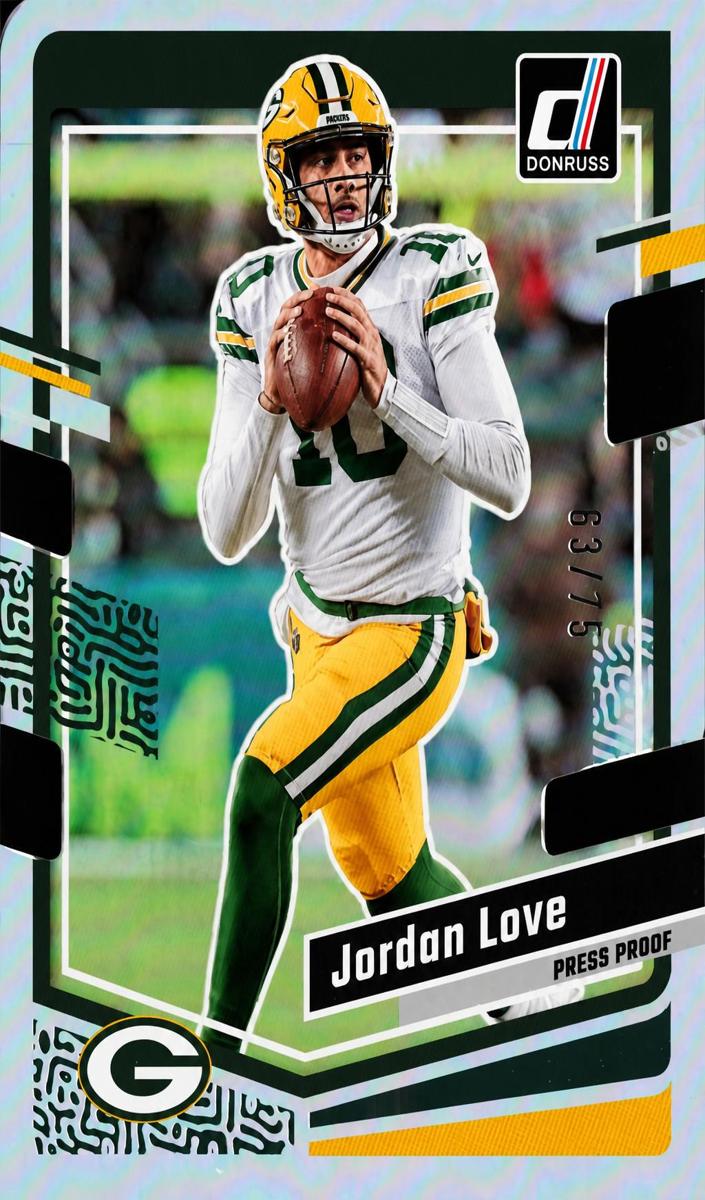 2023 Panini Donruss Football Press Proof Silver Die-Cut Jordan Love #110