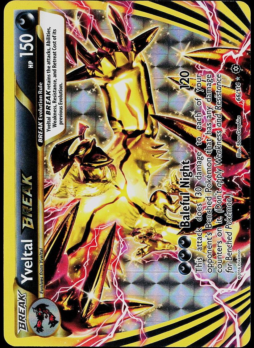 2016 Pokemon XY Steam Siege Yveltal BREAK #66 PSA 8