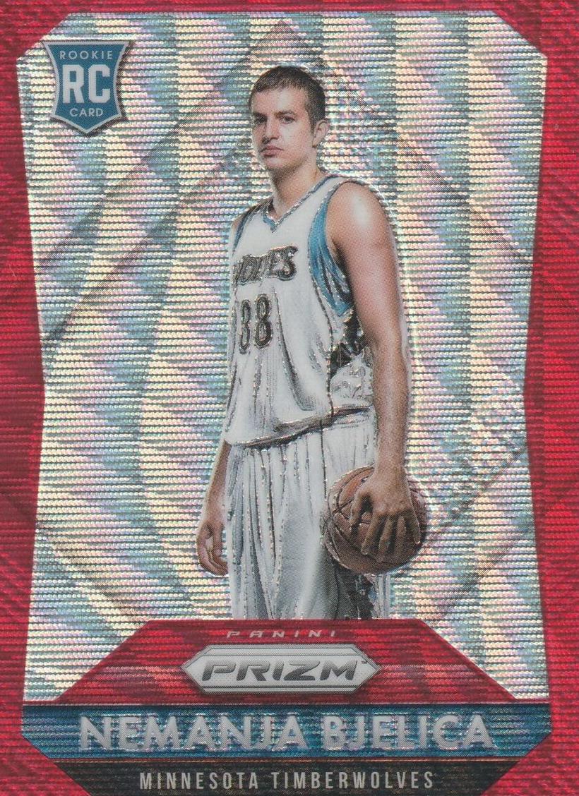 2015 Panini Prizm Basketball Ruby Wave Prizms Nemanja Bjelica #350