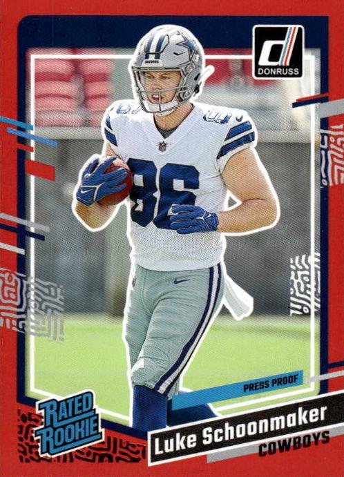 2023 Panini Donruss Football Press Proof Red Luke Schoonmaker #325 PSA 8.5