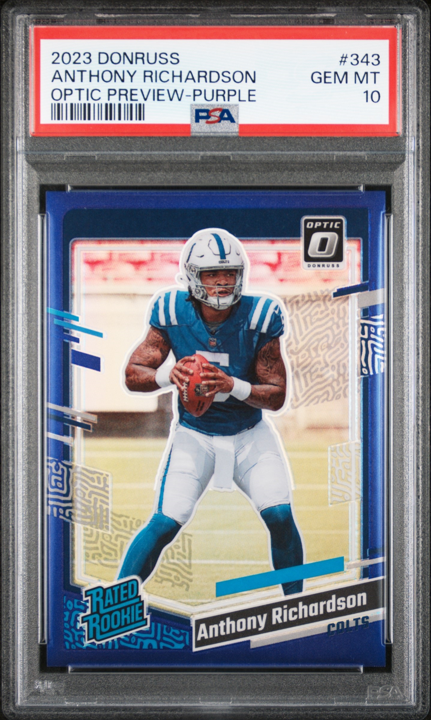 2023 Panini Donruss Football Purple Anthony Richardson #343 PSA 9