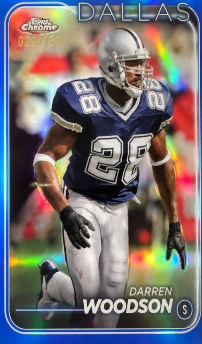 2024 Topps Chrome Football Blue Refractor Darren Woodson #45